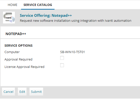 A screenshot of a service catalog

Description automatically generated